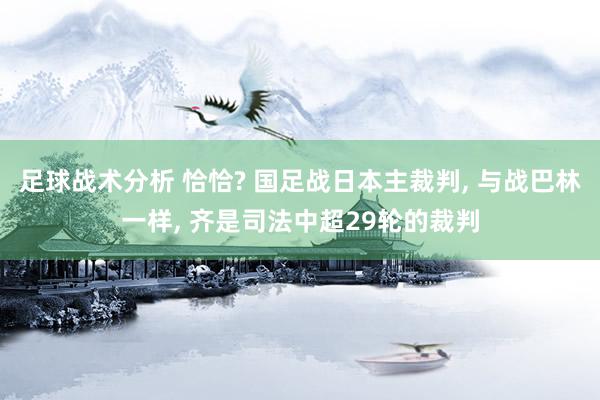 足球战术分析 恰恰? 国足战日本主裁判, 与战巴林一样, 齐是司法中超29轮的裁判