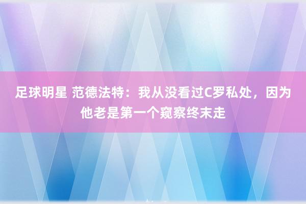 足球明星 范德法特：我从没看过C罗私处，因为他老是第一个窥察终末走