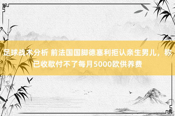 足球战术分析 前法国国脚德塞利拒认亲生男儿，称已收歇付不了每月5000欧供养费