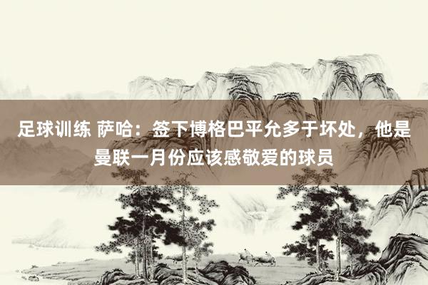 足球训练 萨哈：签下博格巴平允多于坏处，他是曼联一月份应该感敬爱的球员