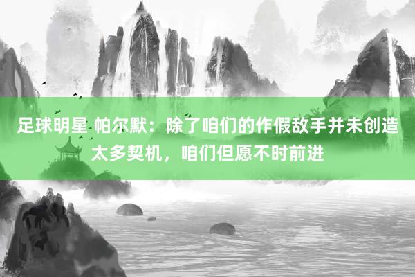 足球明星 帕尔默：除了咱们的作假敌手并未创造太多契机，咱们但愿不时前进