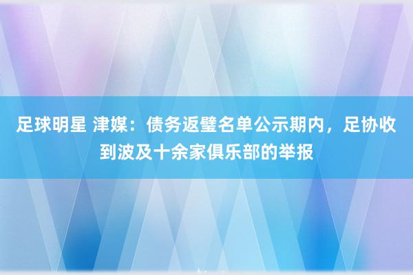 足球明星 津媒：债务返璧名单公示期内，足协收到波及十余家俱乐部的举报