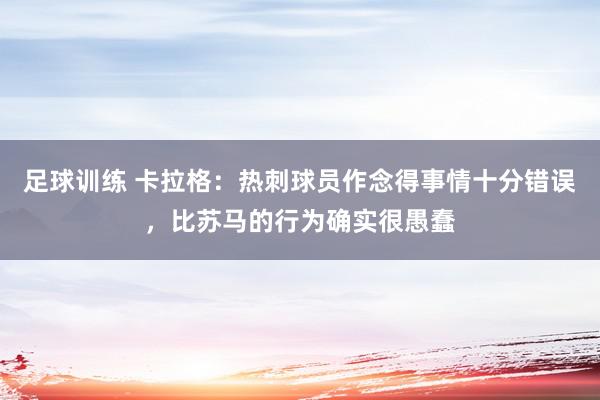 足球训练 卡拉格：热刺球员作念得事情十分错误，比苏马的行为确实很愚蠢