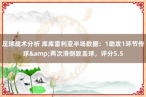 足球战术分析 库库雷利亚半场数据：1助攻1环节传球&两次滑倒致丢球，评分5.5